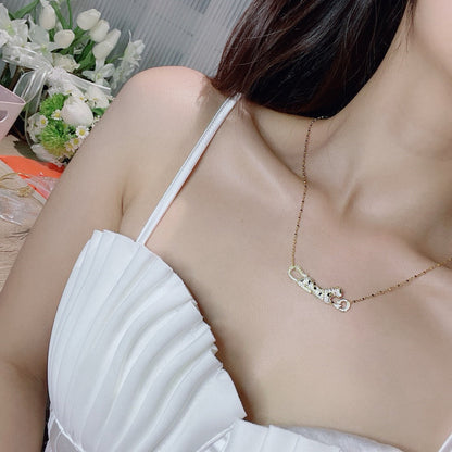 [LUXE] PANTHERE PAVED DIAMOND NECKLACE