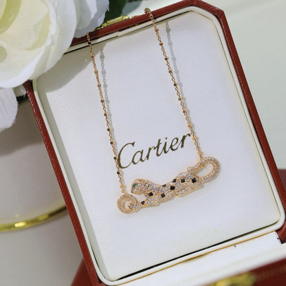[LUXE] PANTHERE PAVED DIAMOND NECKLACE