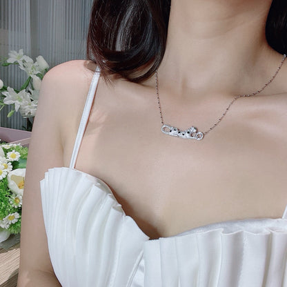 [LUXE] PANTHERE PAVED DIAMOND NECKLACE