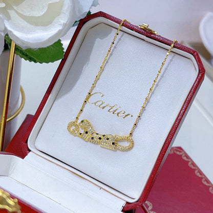 [LUXE] PANTHERE PAVED DIAMOND NECKLACE