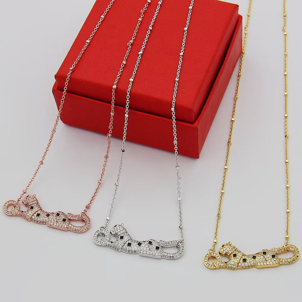 [LUXE] PANTHERE PAVED DIAMOND NECKLACE
