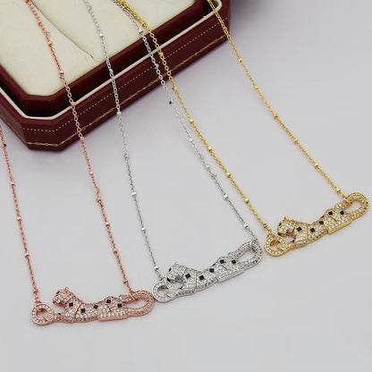 [LUXE] PANTHERE PAVED DIAMOND NECKLACE