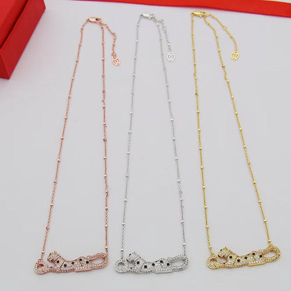 [LUXE] PANTHERE PAVED DIAMOND NECKLACE