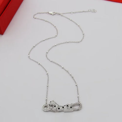 [LUXE] PANTHERE PAVED DIAMOND NECKLACE
