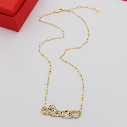 [LUXE] PANTHERE PAVED DIAMOND NECKLACE