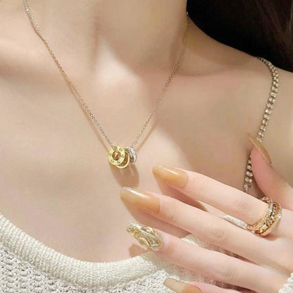 [LUXE] LOVE 6 DIAMOND PENDANT NECKLACE