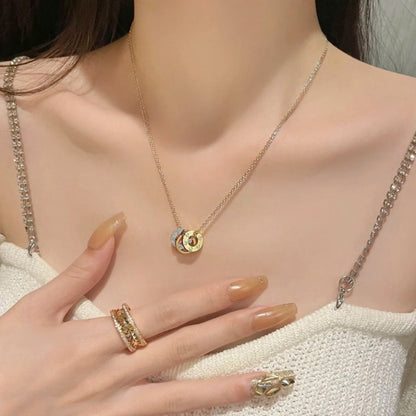 [LUXE] LOVE 6 DIAMOND PENDANT NECKLACE
