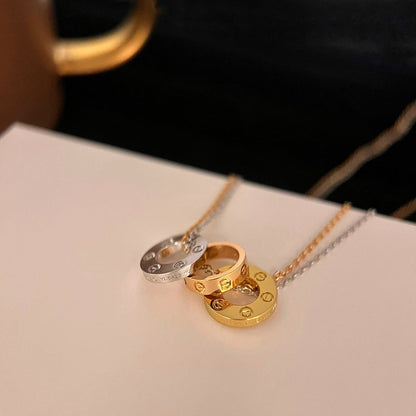 [LUXE] LOVE 6 DIAMOND PENDANT NECKLACE