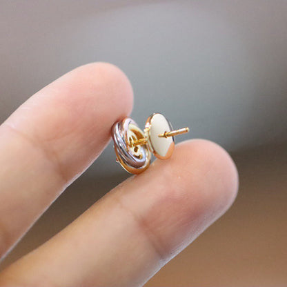 [LUXE] TRINITY STUD DIAMOND EARRINGS