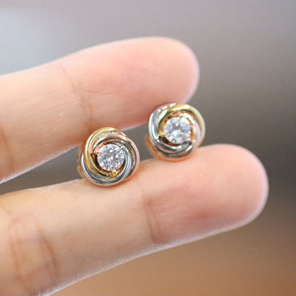[LUXE] TRINITY STUD DIAMOND EARRINGS