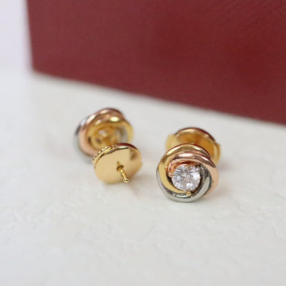 [LUXE] TRINITY STUD DIAMOND EARRINGS