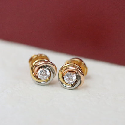 [LUXE] TRINITY STUD DIAMOND EARRINGS