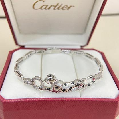 [LUXE] PANTHERE HALF DIAMOND ON CHAIN BRACELET