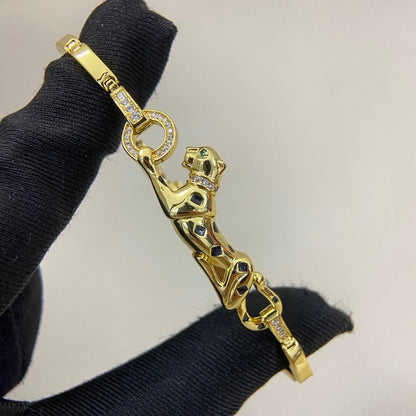 [LUXE] PANTHERE HALF DIAMOND ON CHAIN BRACELET