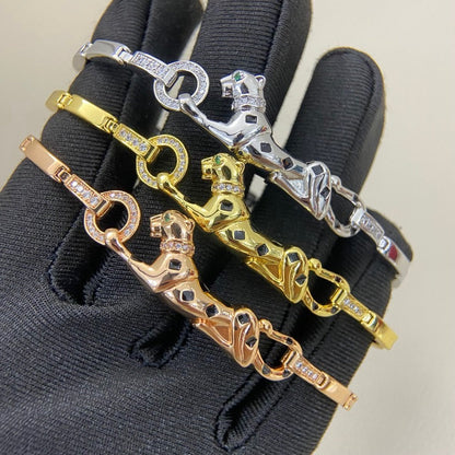 [LUXE] PANTHERE HALF DIAMOND ON CHAIN BRACELET