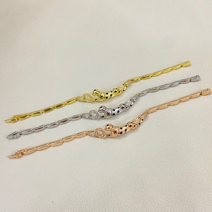 [LUXE] PANTHERE HALF DIAMOND ON CHAIN BRACELET