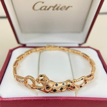 [LUXE] PANTHERE HALF DIAMOND ON CHAIN BRACELET