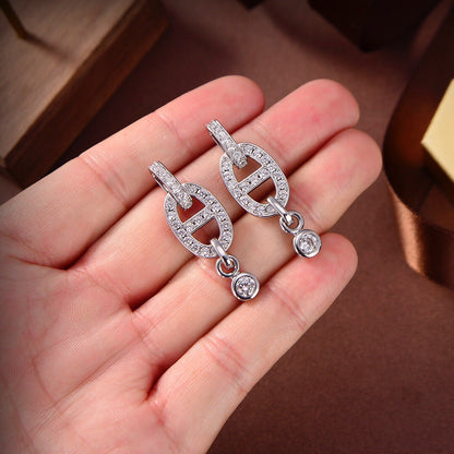 [LUXE]PENDIENTES DE DIAMANTES HM CHAINE