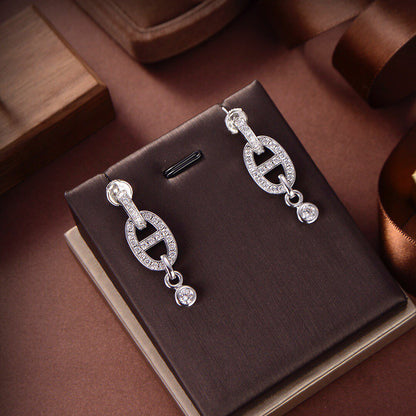 [LUXE]PENDIENTES DE DIAMANTES HM CHAINE