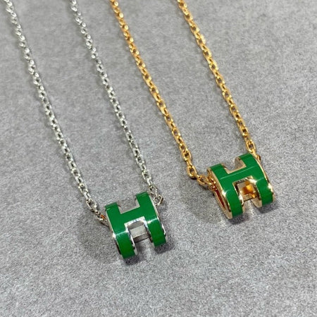 [LUXE] COLLAR POP H VERDE PLATA Y ORO