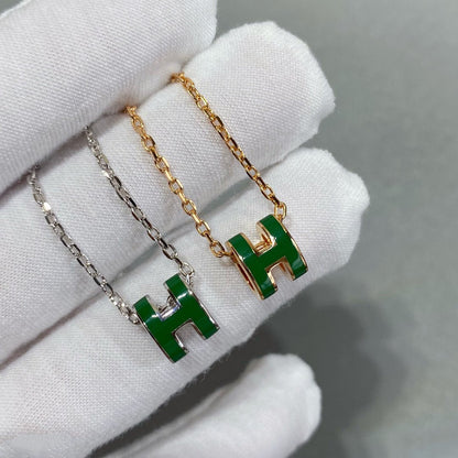 [LUXE] COLLAR POP H VERDE PLATA Y ORO
