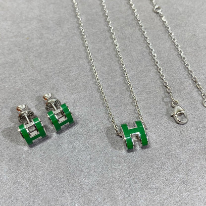 [LUXE] COLLAR POP H VERDE PLATA Y ORO