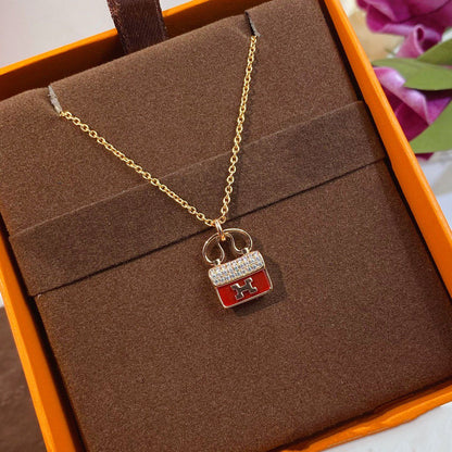 [LUXE] COLLAR CONSTANCE RED PEDANT DE ORO ROSA