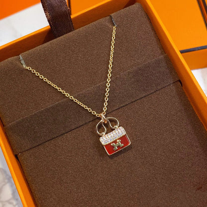 [LUXE] COLLAR CONSTANCE RED PEDANT DE ORO ROSA