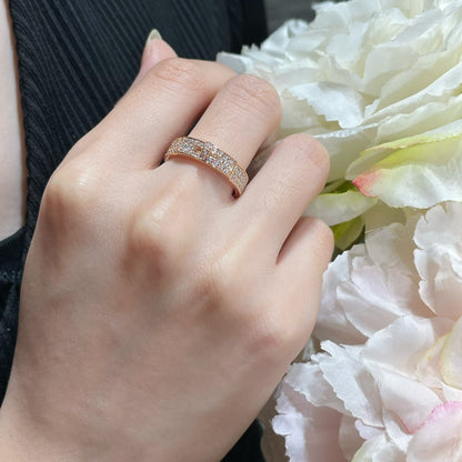 [LUXE] ANILLO KELLY DE ORO ROSA CON DIAMANTES