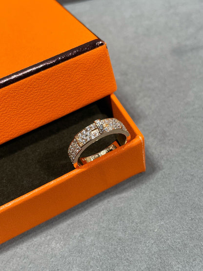 [LUXE] ANILLO KELLY DE ORO ROSA CON DIAMANTES