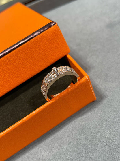 [LUXE] ANILLO KELLY DE ORO ROSA CON DIAMANTES