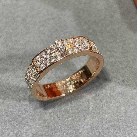[LUXE] ANILLO KELLY DE ORO ROSA CON DIAMANTES