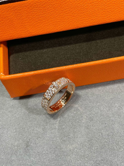 [LUXE] ANILLO KELLY DE ORO ROSA CON DIAMANTES