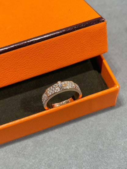 [LUXE] ANILLO KELLY DE ORO ROSA CON DIAMANTES
