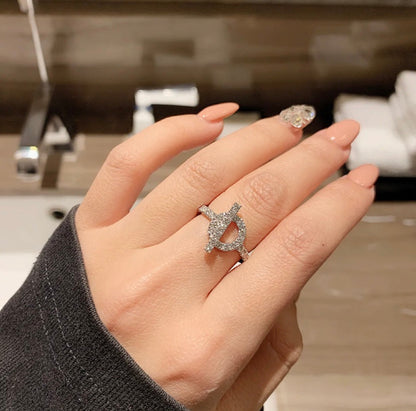 [LUXE]ANILLO ECHAPPEE PLATA DIAMANTES