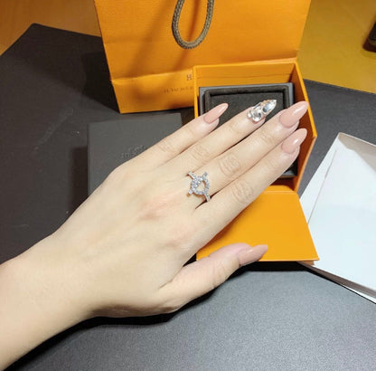 [LUXE]ANILLO ECHAPPEE PLATA DIAMANTES