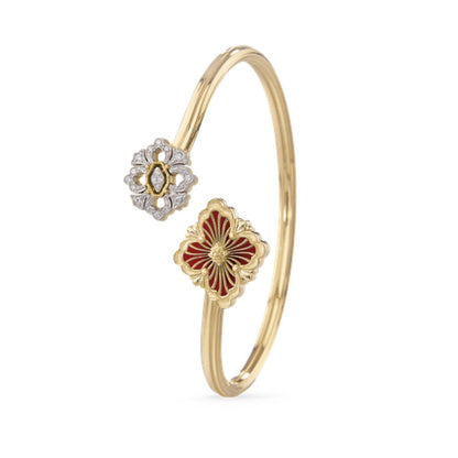 [LUXE JEWELRY] OPERA TULLE  GOLD BRACELET WITH ENAMEL BACKGROUND
