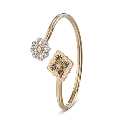 [LUXE JEWELRY] OPERA TULLE  GOLD BRACELET WITH ENAMEL BACKGROUND
