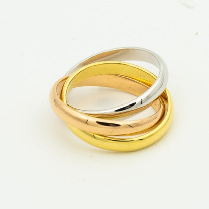[LUXE]ANILLO TRINITY ORO ORO ROSA PLATA 