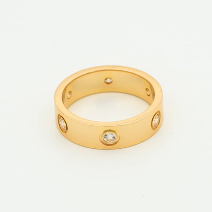 [LUXE] ANILLO AMOR 5,5 MM 6 DIAMANTES ORO ROSA