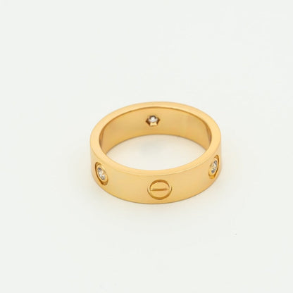 [LUXE] ANILLO AMOR 5,5 MM 3 DIAMANTES ORO ROSA