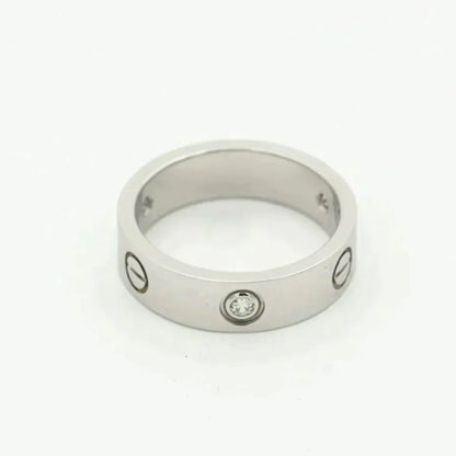 [LUXE] ANILLO DE AMOR 5,5 MM 3 DIAMANTES PLATA
