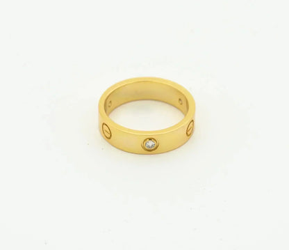 [LUXE] ANILLO AMOR 4MM 1 DIAMANTE ORO