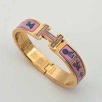 [LUXE]H PULSERA DE ORO ROSA CERÁMICA ROSA