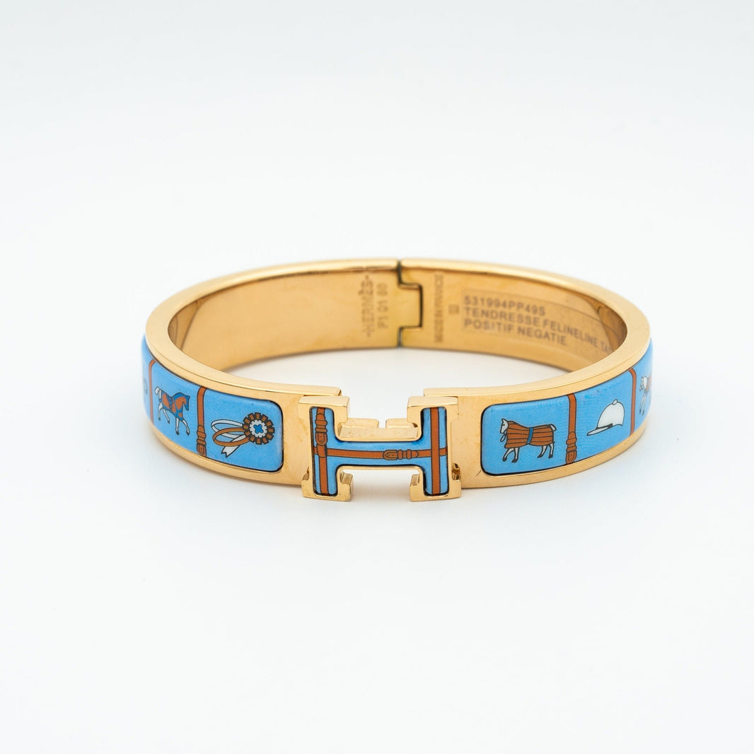 [LUXE]H PULSERA DE ORO ROSA CERÁMICA AZUL