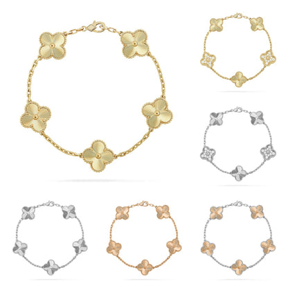 [LUXE] COLECCIÓN DE PULSERAS LÁSER CON 5 MOTIVOS DE TRÉBOL