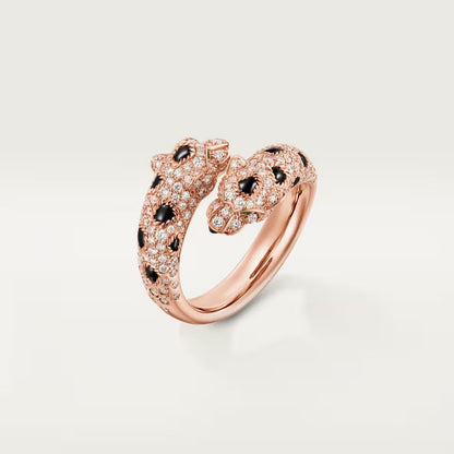 [LUXE] PANTHERE DOUBLE HEADED FULL DIAMOND  RING