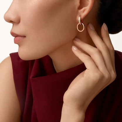 [LUXE] LOVE 3.3MM DANGLE HALF DIAMOND EARRINGS