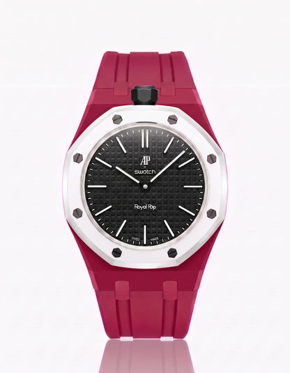 Silicone Strap & Case Royal Pop Ocho Negro(Customize  Colors)