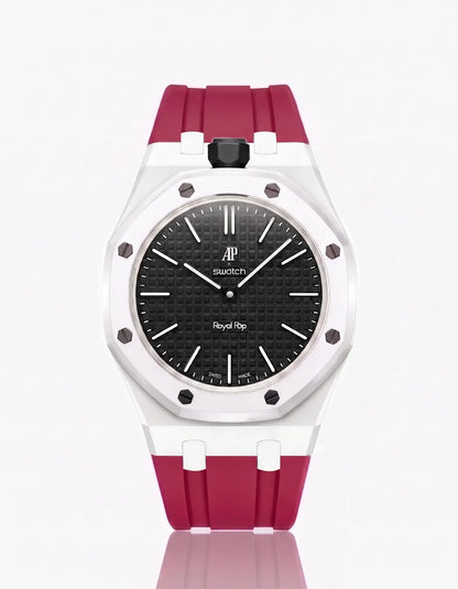 Silicone Strap & Case Royal Pop Ocho Negro(Customize  Colors)